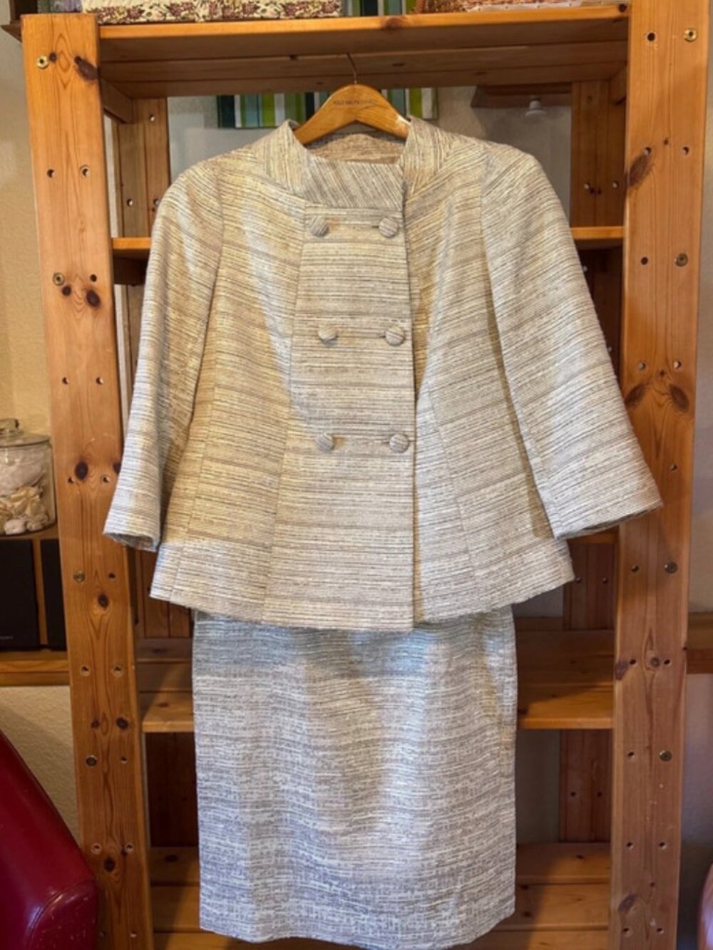 Talbots Gold Jacket and Skirt Set Women Small/Medium Petite